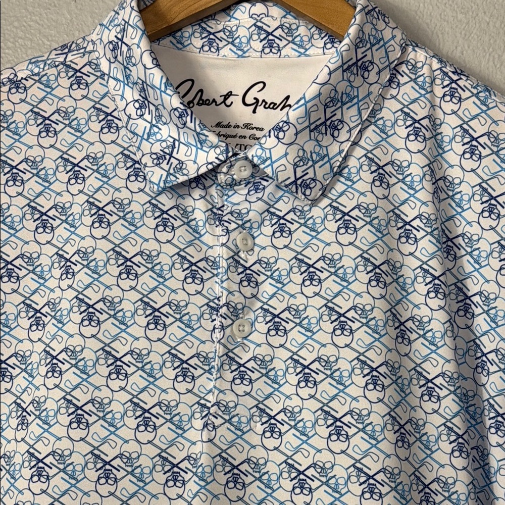 Robert Graham Skull Golf Club Graphic Polo